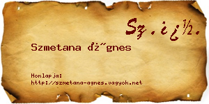 Szmetana Ágnes névjegykártya
